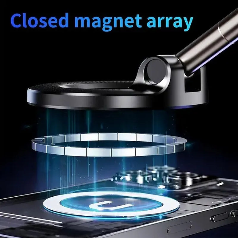 【Dealsforyoudays】Guccqueen 2.0 Foldable Magnetic Car Phone Holder - 20 N52 Magnets, Vacuum Suction Cup, Heat-Resistant Nano-Adhesive Base, Auto Accessories Interior, Alt Car Accessories, for Magsafe Devices