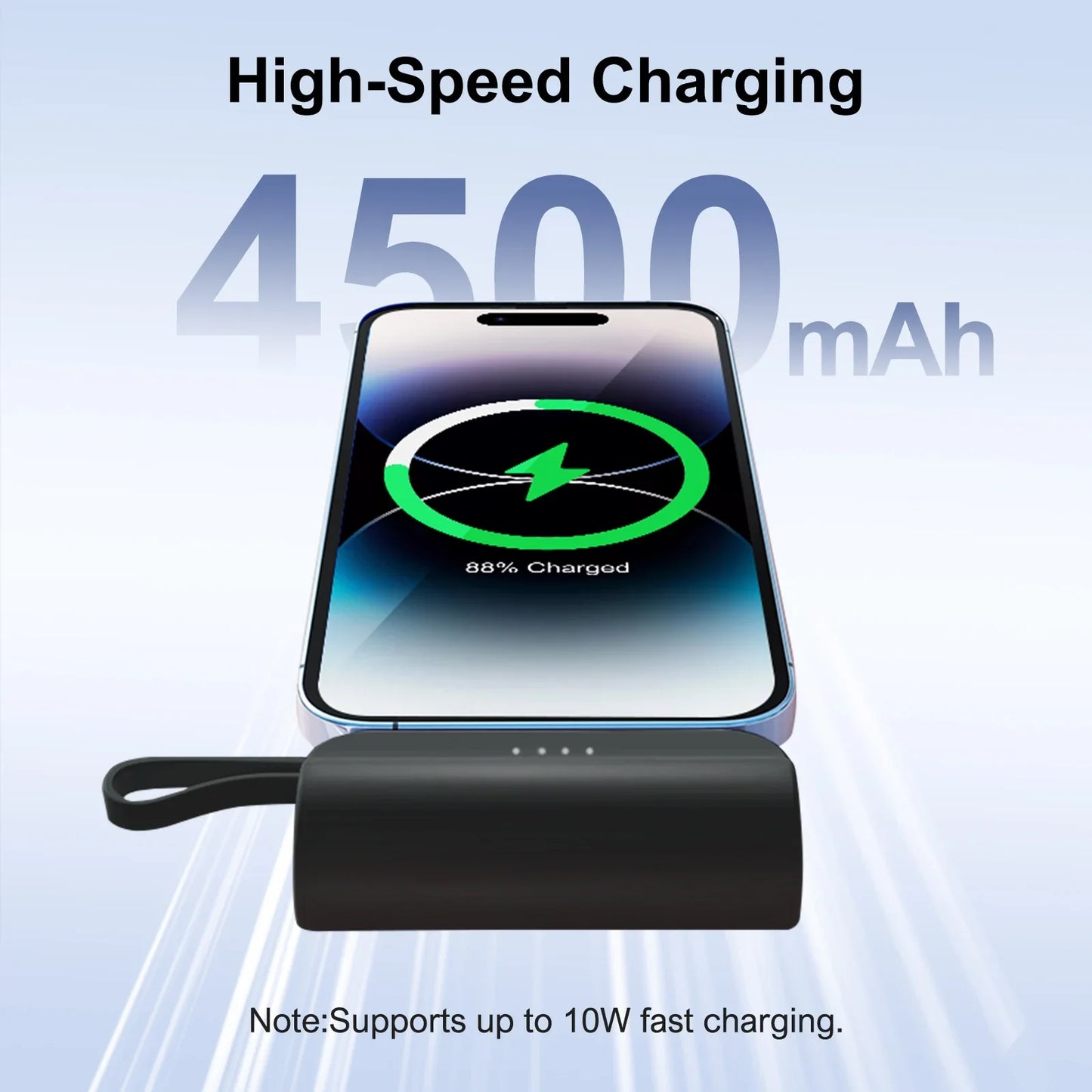Mini Power Bank Portable 4500Mah Power Phone Charger Capsule Dual USB-C Ports for Iphone16/ 15/15 Plus/15 Pro/15 Pro Max/Android
