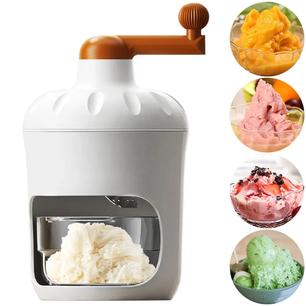 Manual Shaved Ice Machine Lightweight Mini Rotary Ice Shaving Machine Space Saving Household Crushed Ice Maker for Kitchen Home