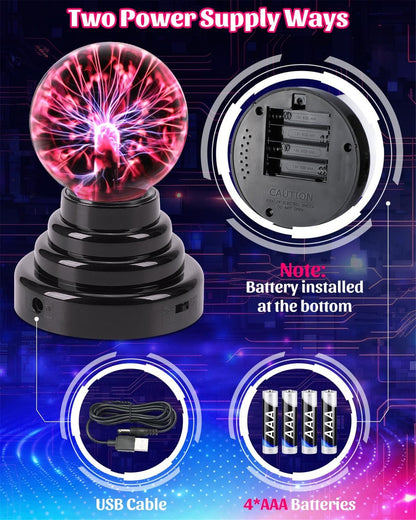 Plasma Globe Touch & Sound Sensitive Ball Lamp Electric Lightning Novelty Light
