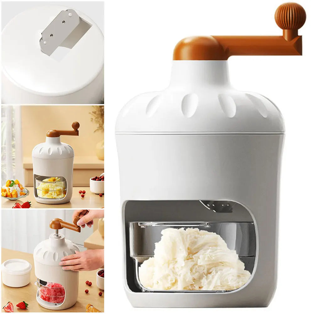 Manual Shaved Ice Machine Lightweight Mini Rotary Ice Shaving Machine Space Saving Household Crushed Ice Maker for Kitchen Home