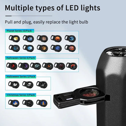 Projection Light 5V USB Direct Insertion Planet Christmas/Halloween Theme Replacement Light Ceiling Projection Light for Bedroom