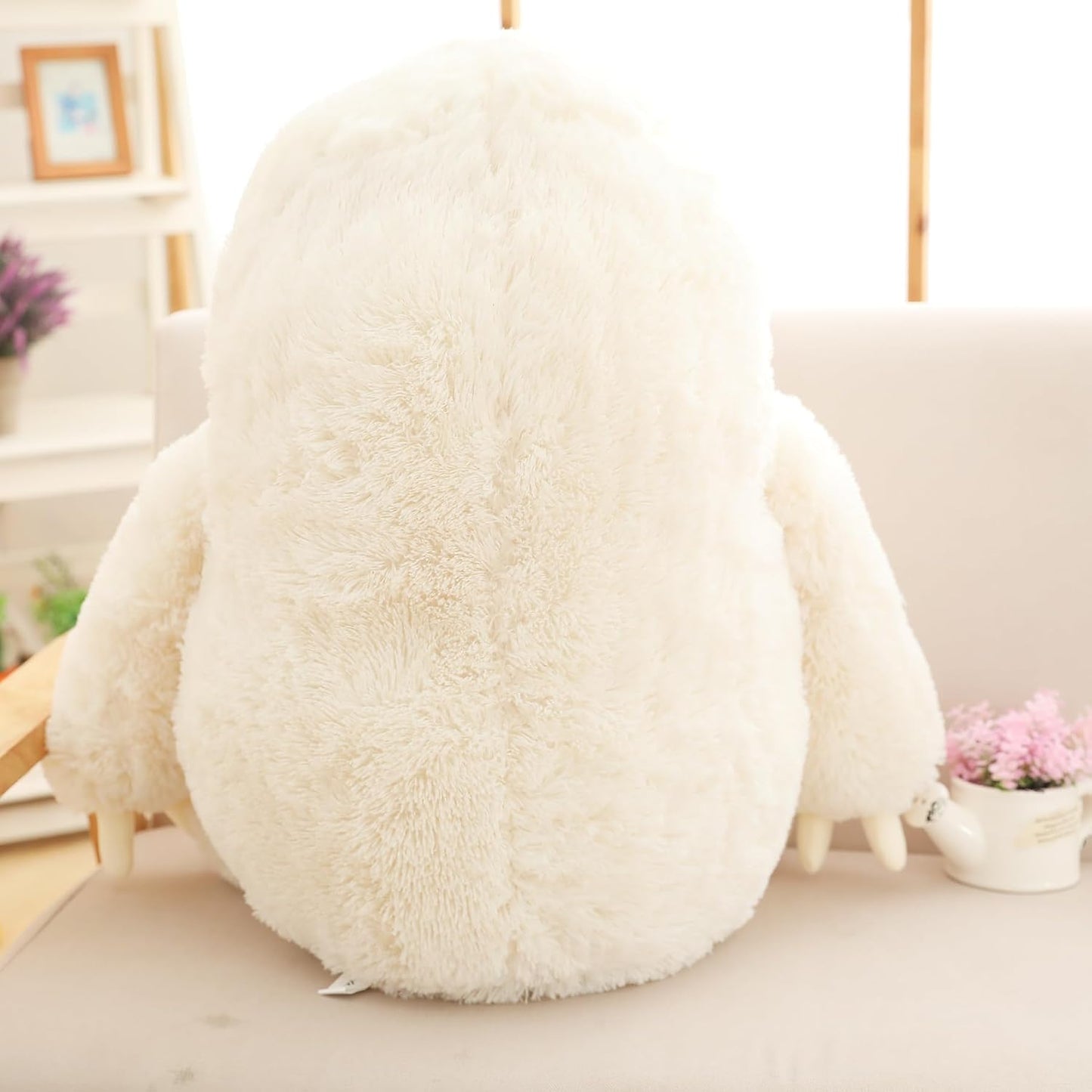 Giant Fluffy Sloth Stuffed Animal for Boys and Girls, Big Teddy Plush Toy - Ivory, 27.5 Inches