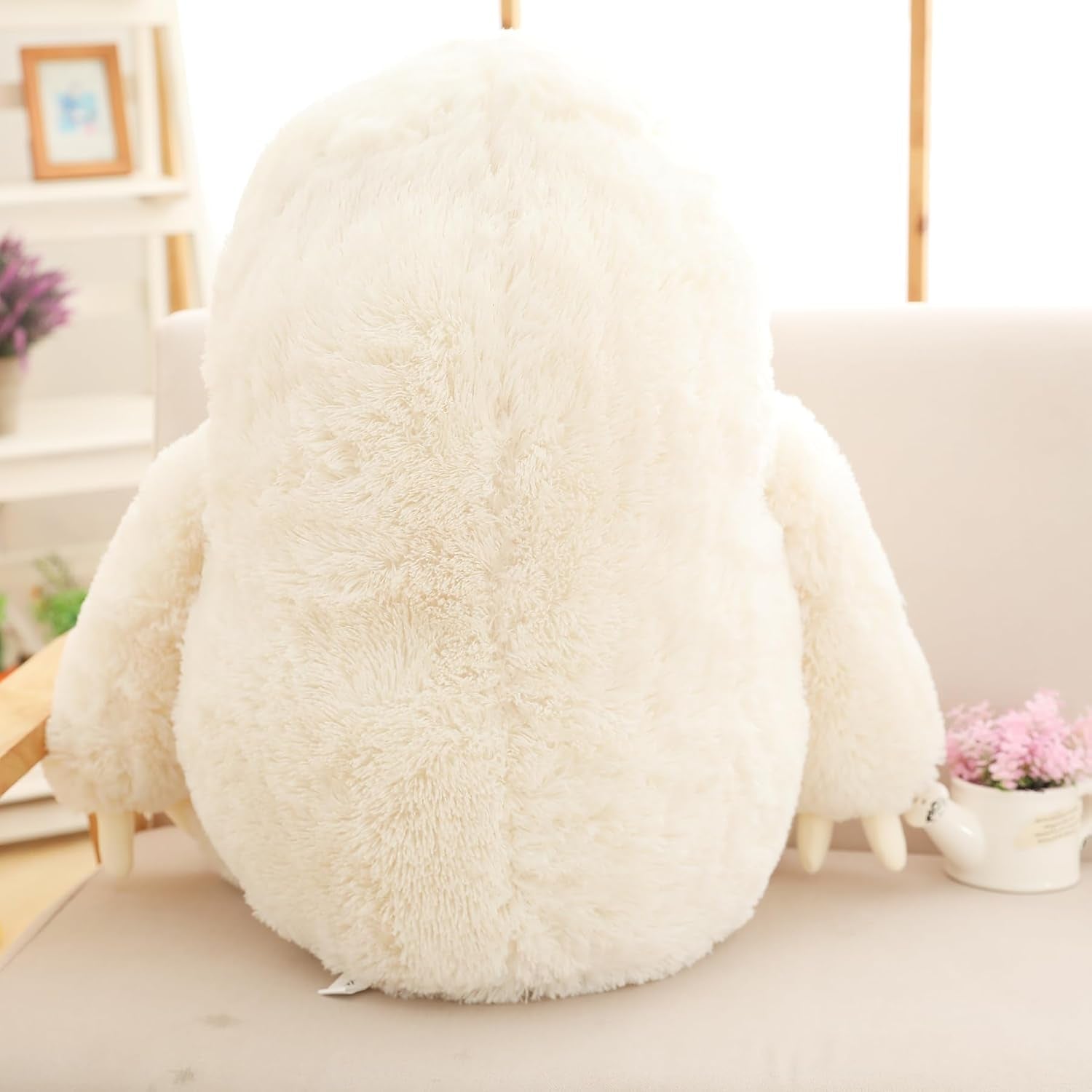 Giant Fluffy Sloth Stuffed Animal for Boys and Girls, Big Teddy Plush Toy - Ivory, 27.5 Inches