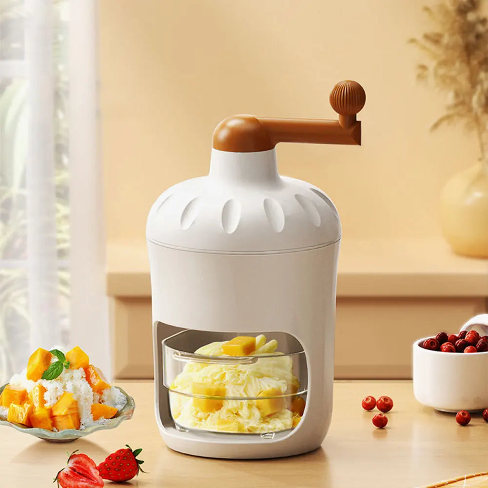 Manual Shaved Ice Machine Lightweight Mini Rotary Ice Shaving Machine Space Saving Household Crushed Ice Maker for Kitchen Home