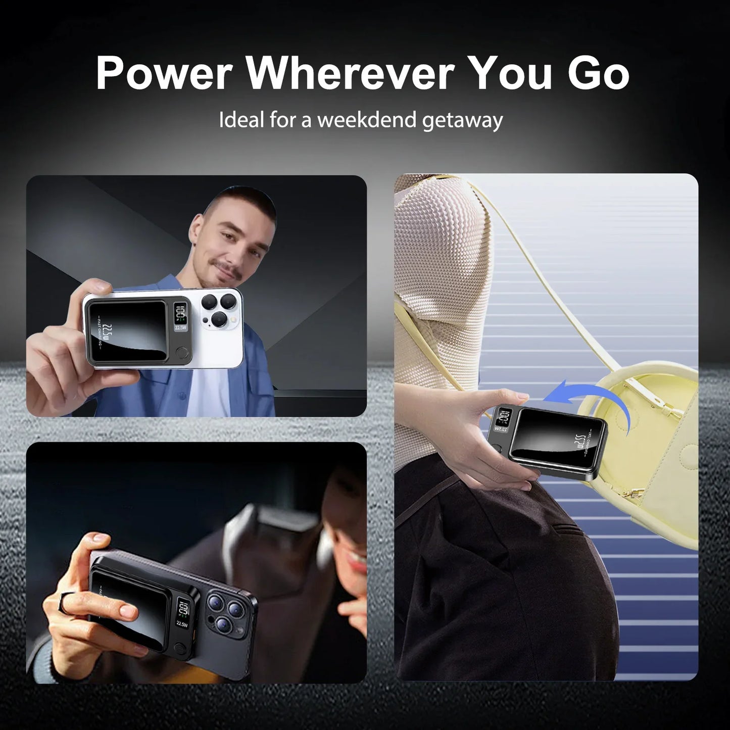 Magnetic Power Bank Wireless 10000Ah Portable 22.5W Fast Charging LED Digital for Magsafe for Iphone 17 16 15 Por Max Powerbank