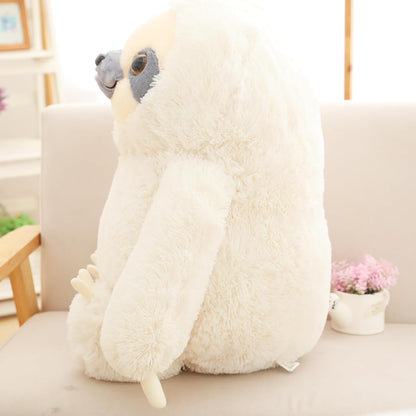 Giant Fluffy Sloth Stuffed Animal for Boys and Girls, Big Teddy Plush Toy - Ivory, 27.5 Inches