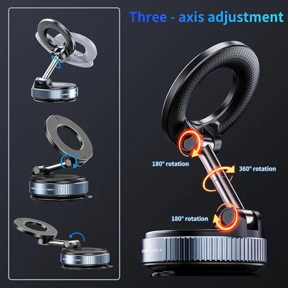 【Dealsforyoudays】Guccqueen 2.0 Foldable Magnetic Car Phone Holder - 20 N52 Magnets, Vacuum Suction Cup, Heat-Resistant Nano-Adhesive Base, Auto Accessories Interior, Alt Car Accessories, for Magsafe Devices